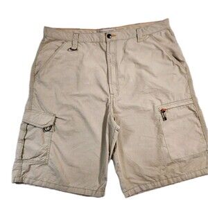 Wrangler Mens 40 Shorts Performance Series Cargo Khaki D-Ring Lightweight